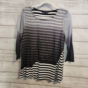 Charlie B Small Petite 3/4 Sleeve Multicolor T-Shirt